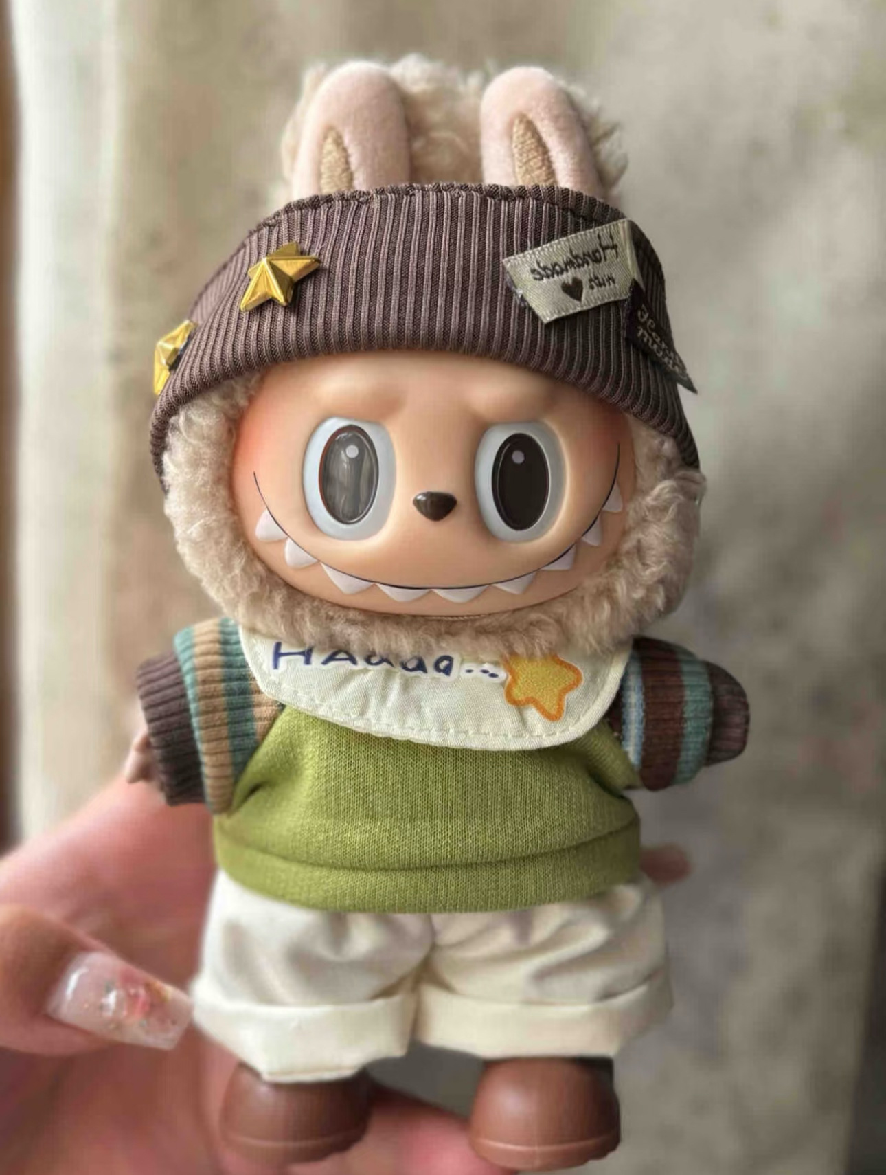 ラブブ labubu ビニール コカ・コーラ ベビー服 第一世代、第二世代、第三世代 17cm 夏用 座り立ちオーバーオールスーツ