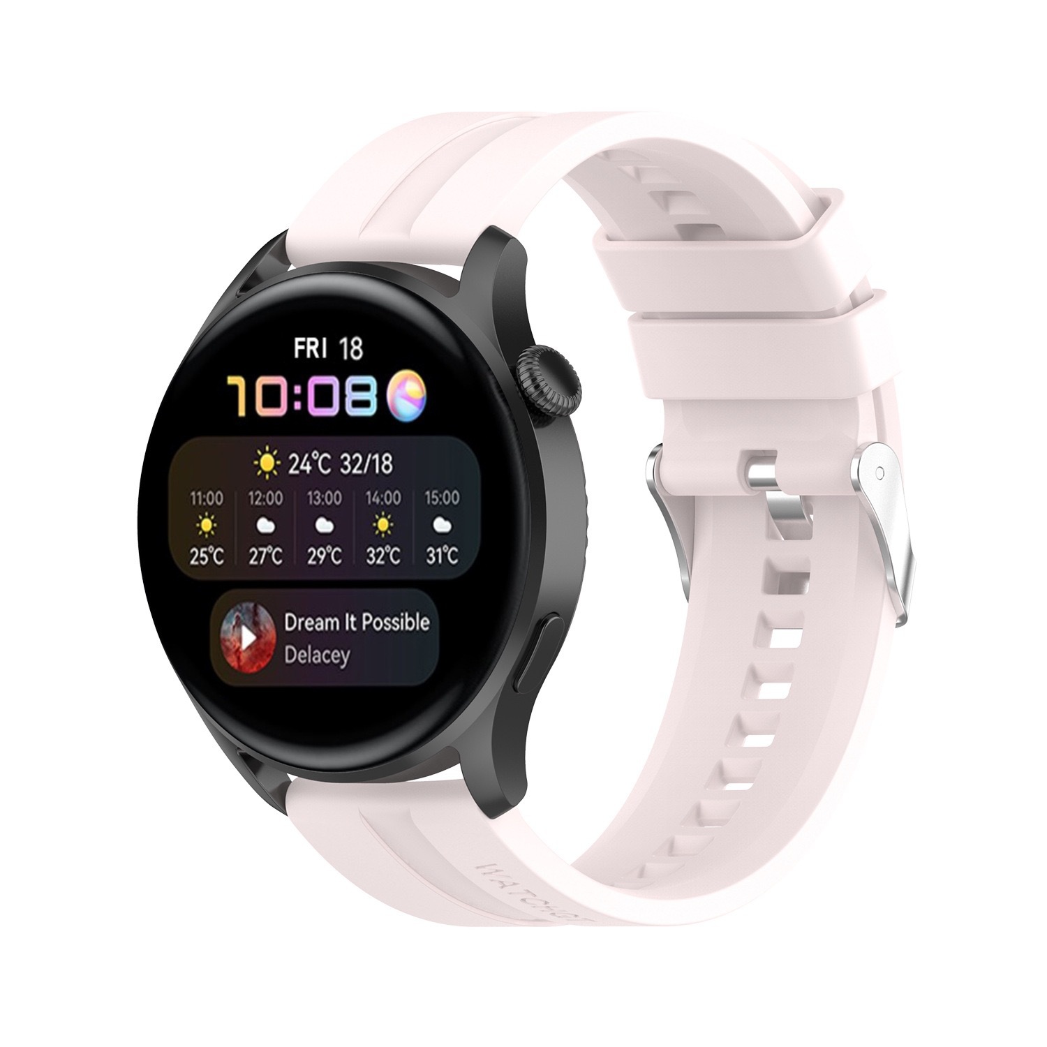 Suitable for Huawei Watch gt2 silicone strap, sporty couple style flat-head strap, universal gt3 watch strap undefined