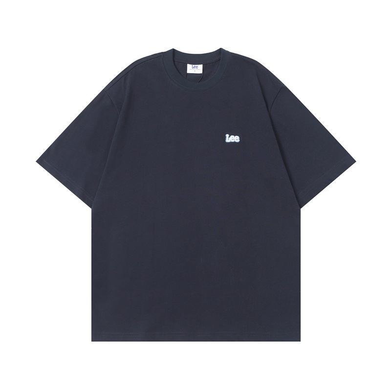 韓国のニッチトレンディブランドLee Wang Yibo Jin Baoluoと同じクラシックロゴルーズラウンドネックピュアコットン半袖Tシャツ女性用|undefined