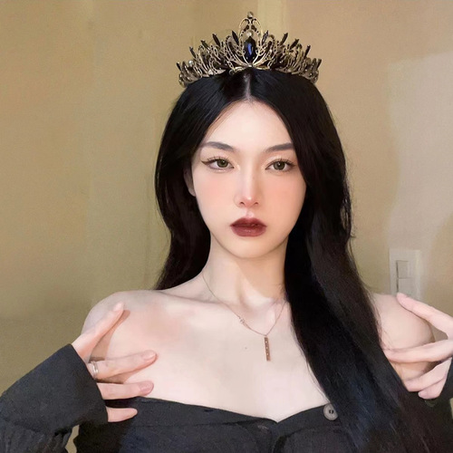 Internet celebrity baroque retro black luxury crown wedding dress wedding 18th birthday crown new bridal headwear