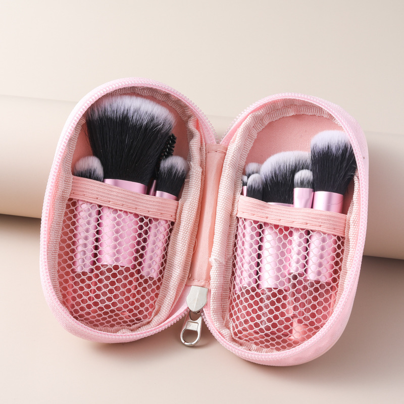 Juego de 10 mini brochas de maquillaje transfronterizas con mango de cristal, brocha de base portátil, brocha para sombras de ojos, herramientas de maquillaje, dropshipping disponible.