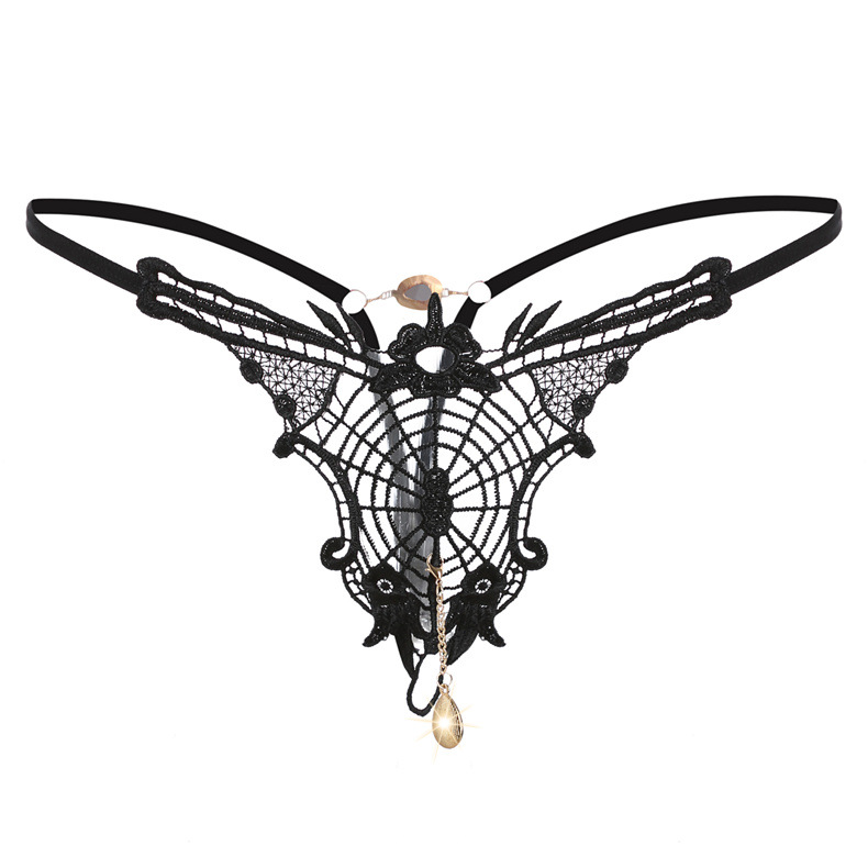 Sexy Underwear Sexy Diamond Spider Web G-string Women's Transparent Temptation Free T-pants Open Crotch Panties Women