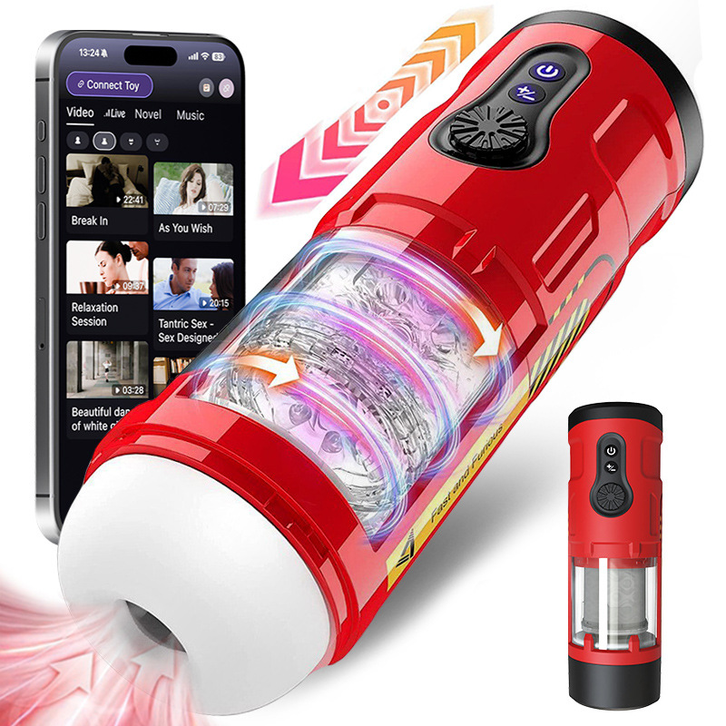 IPHISI Aplicación de velocidad variable continua, telescópica completamente automática, taza de avión giratorio, ejercicio de pene, sexo oral, masturbación, juguetes sexuales