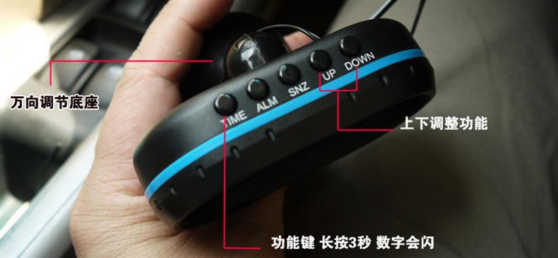 Creative Car Clock Car Thermometer Voltmeter Car Interior and Exterior Temperature Detection Car Digital Watch Luminous