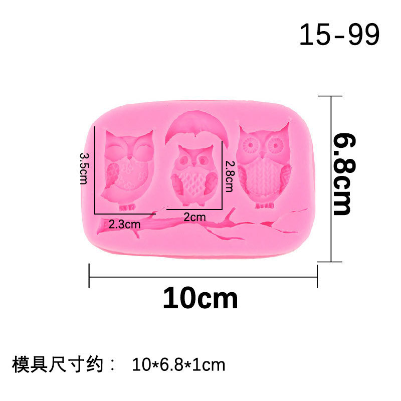 3D búho molde de silicona fondant líquido molde de pastel de chocolate líquido herramientas para hornear en stock al por mayor