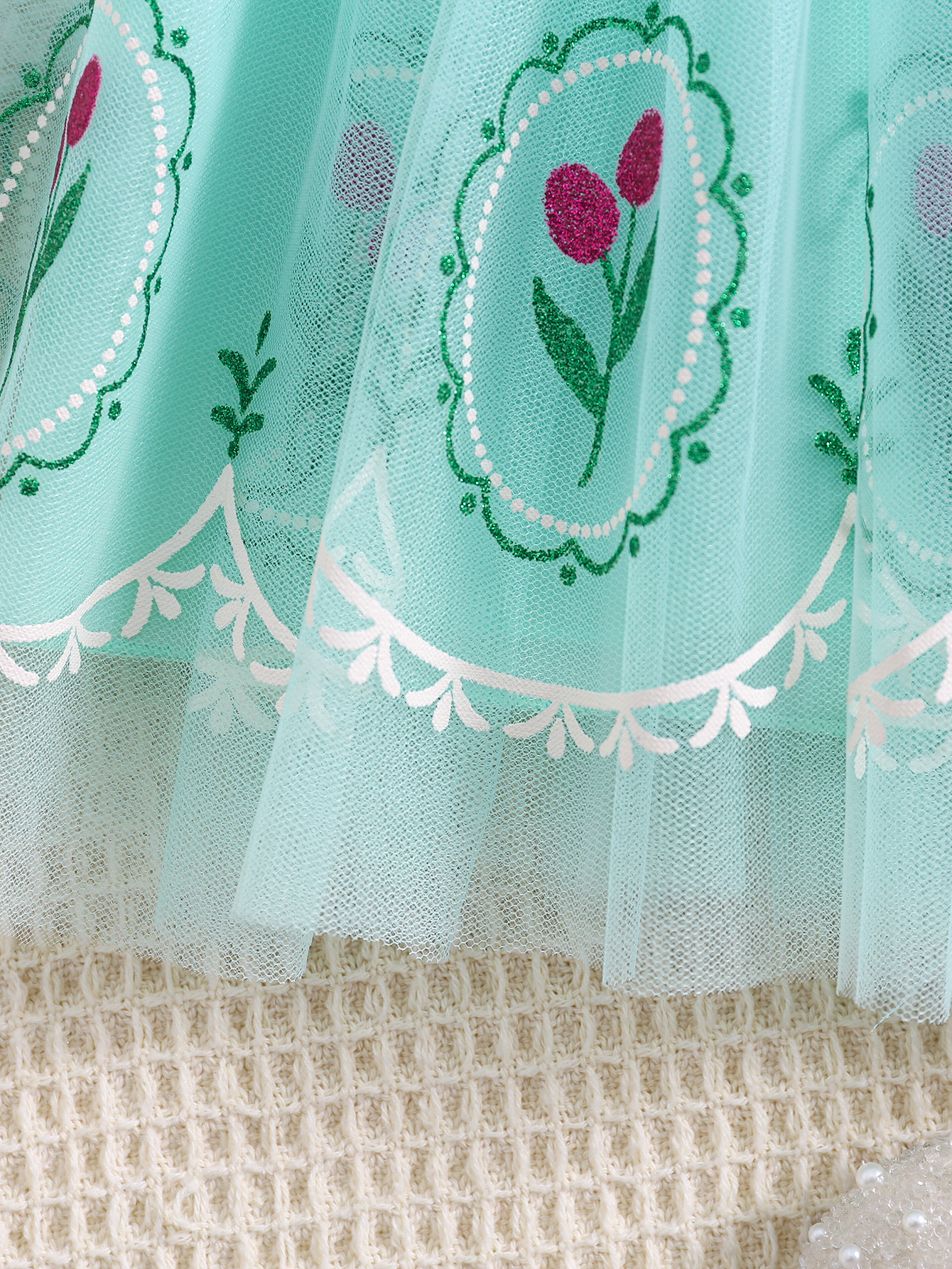 Nueva falda de pastel de encaje bordado para niños, tutú de ballet de gasa de red para niñas, falda de estilo occidental de Rapunzel