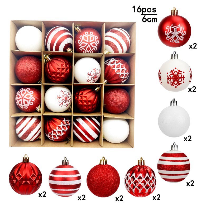 Decoraciones navideñas 16 paquetes pintados a mano bolas navideñas árbol de Navidad decoraciones navideñas