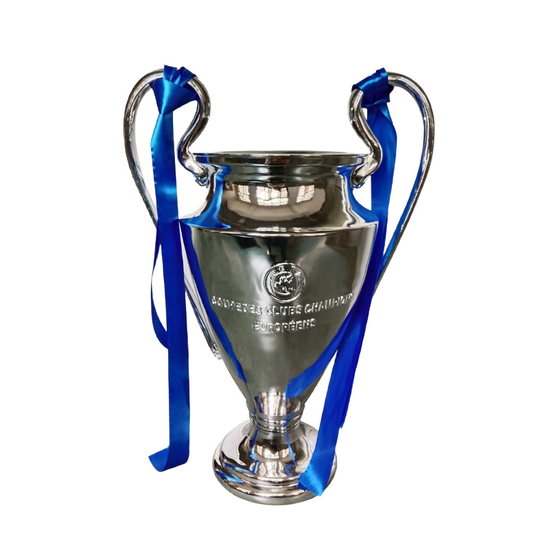 Manchester UEFA Champions League trofeo deportes aptitud física en stock letras de galvanoplastia decoración de resina de fútbol de la Copa de Europa conmemorativa