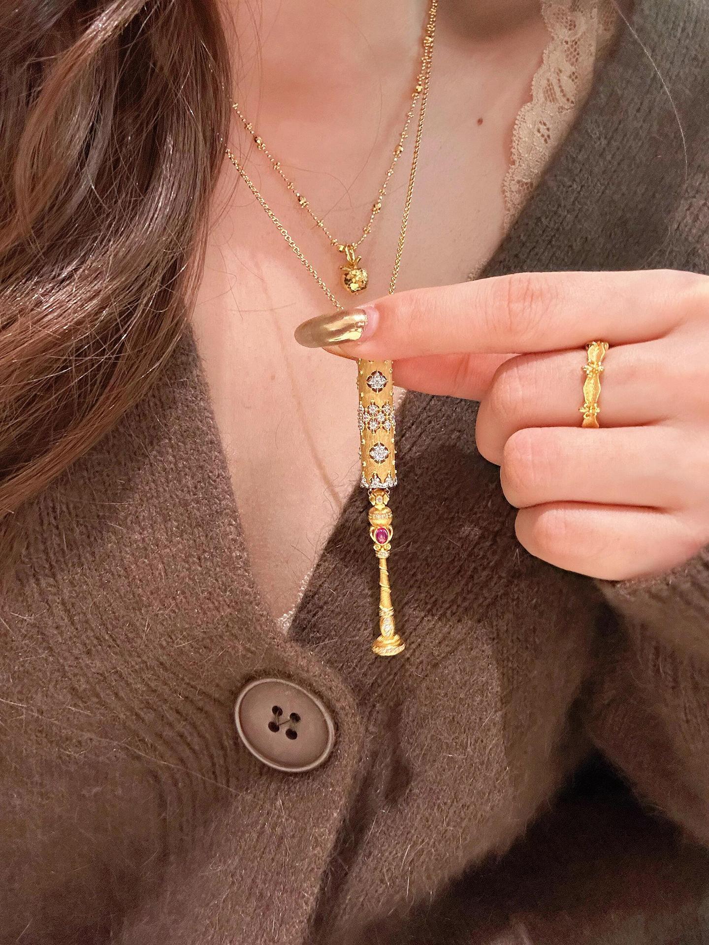 Geometric Vintage Style Copper Pendant Necklace Plating Lobster Trigger Clasp Closure display picture 2