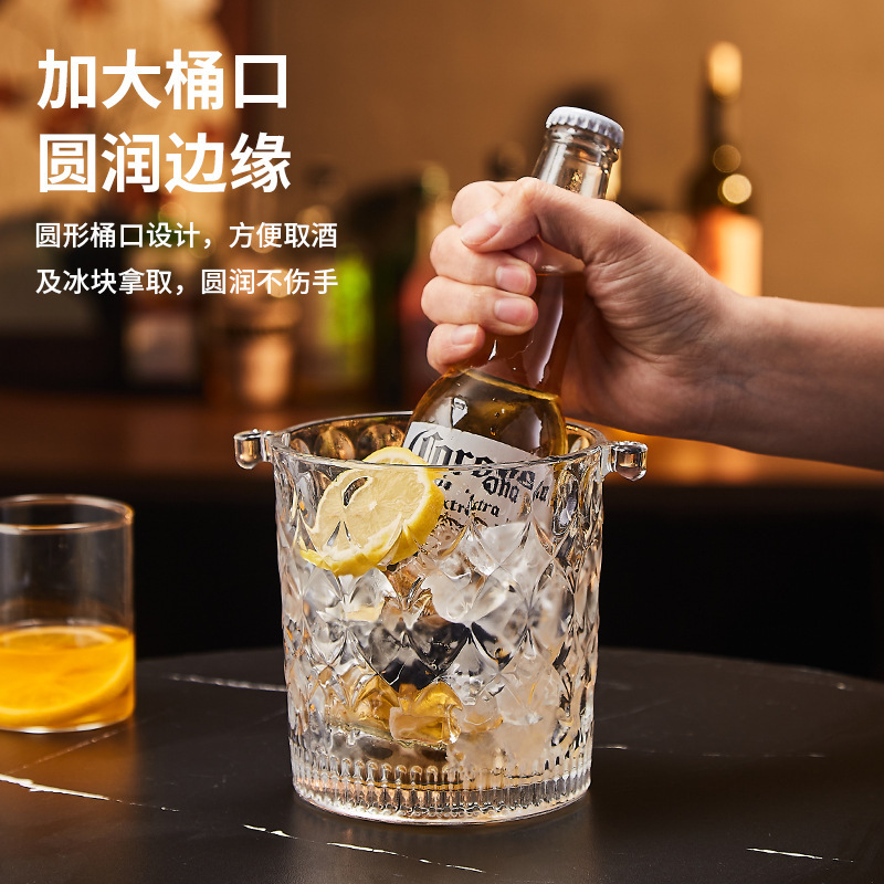 クリスタルガラスアイスバケツバー KTV 商業クリエイティブビール赤ワイン断熱バケツ家庭用ヨーロッパアイスシャンパンバケツ|undefined