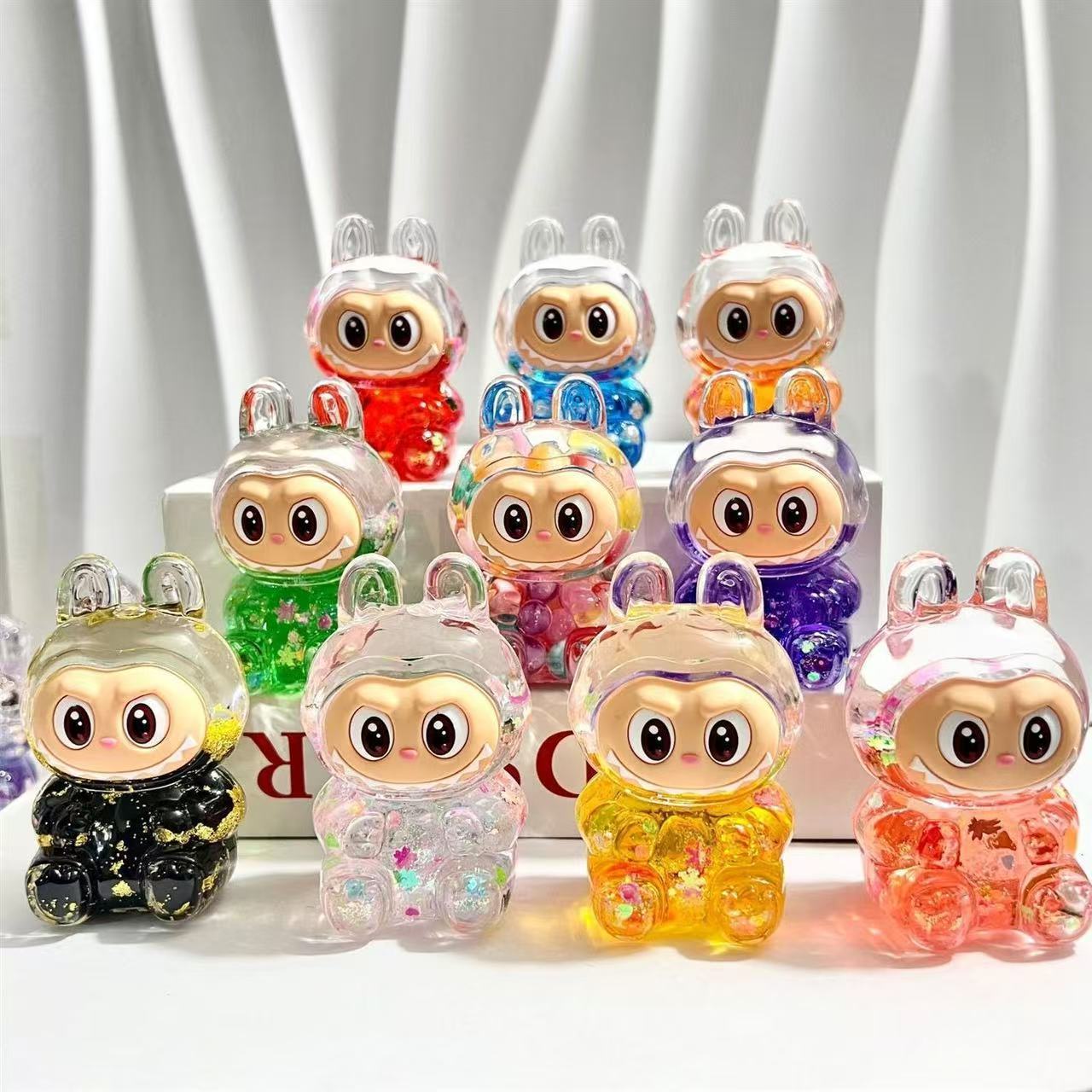 New Bra La Acrylic Oil Creative Quicksand Ornament Large Flashing Cute Desktop Decoration Keychain