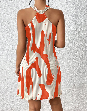 ChicShe Abito casual da donna con scollo all'americana stampato, stile europeo e americano, per autunno e inverno_voghion.com