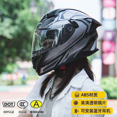 Helmets for Men and Women in, Motosiklet kaskı (dəbilqə) - geometric-gray-transparent-lenses-m