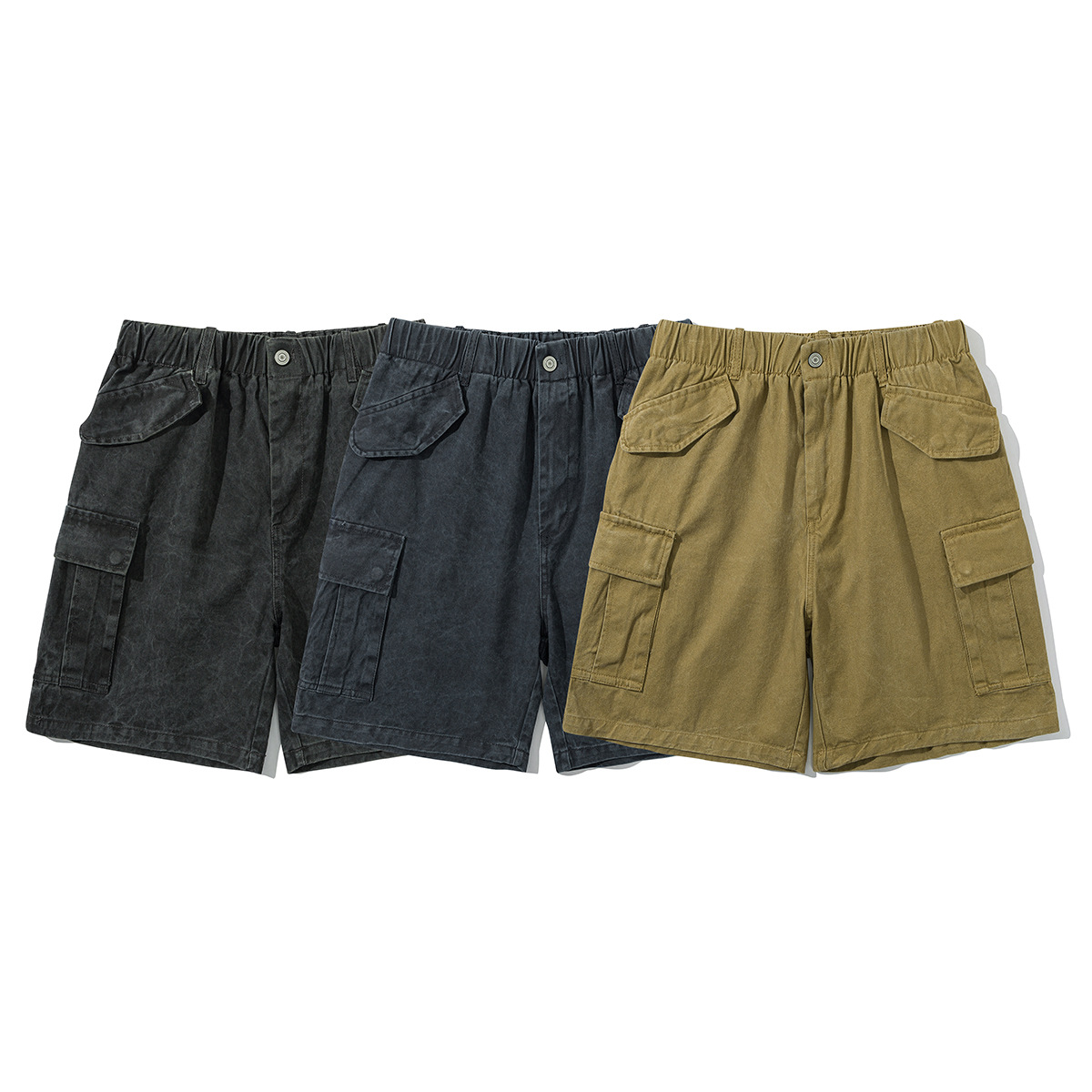 Beijie Men's American Style Fashion Brand 2025 Summer New Style Tooling Washed Shorts Men's Loose Tooling Pants