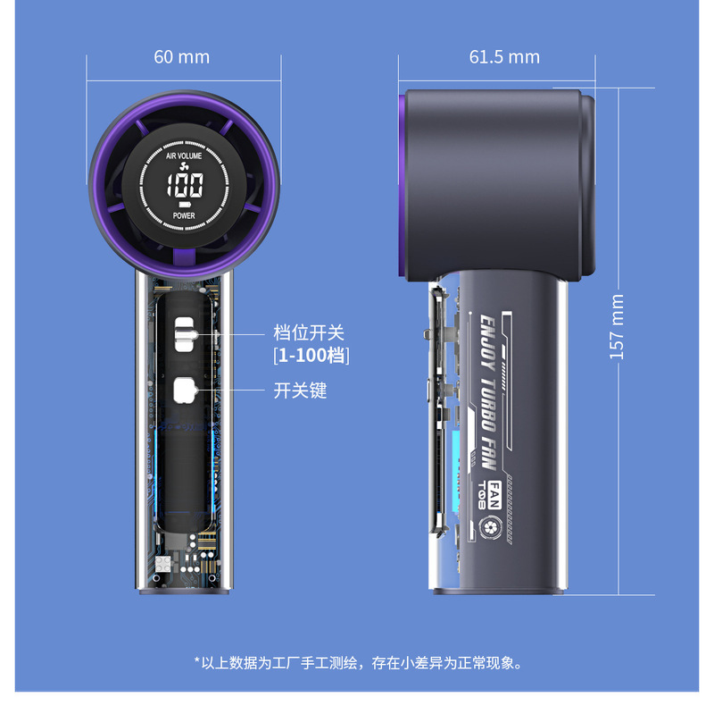 国境を越えた新しい T17 高速ハンドヘルド透明メカファン USB ミニポータブル 100 スピード暴力的なターボファン|undefined