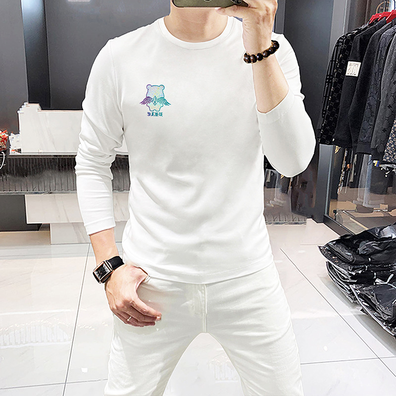 Langärmliges Herren-T-Shirt mit Rundhalsausschnitt, modisches Basishemd für Herren-Herbstkleidung, bequem und atmungsaktiv, neu und heiß_voghion.com