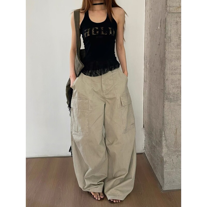 American Retro Washed Workwear Lumberjack Pants Unisex Street Vibe Straight Loose Versatile Wide-Leg Casual Long Pants