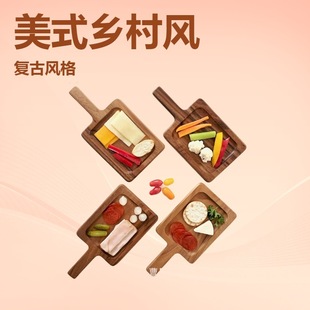 New wooden tray with handle display tray square storage plate small sushi chopping board desktop plate