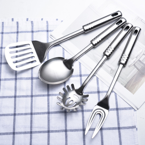 Spatula full set of stainless steel kitchen utensils seven-piece set with anti-scald handle nine-bead spatula and spoon kitchen supplies set cooking utensils