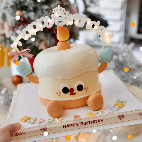 Valentine's Day Love Happy Birthday Light Brand Cake Baking Decoration Ornaments LED Lights Warm Lights Adjustable Light String