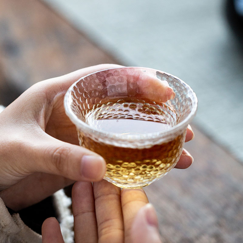 Japanese transparent glass tea cup for home use