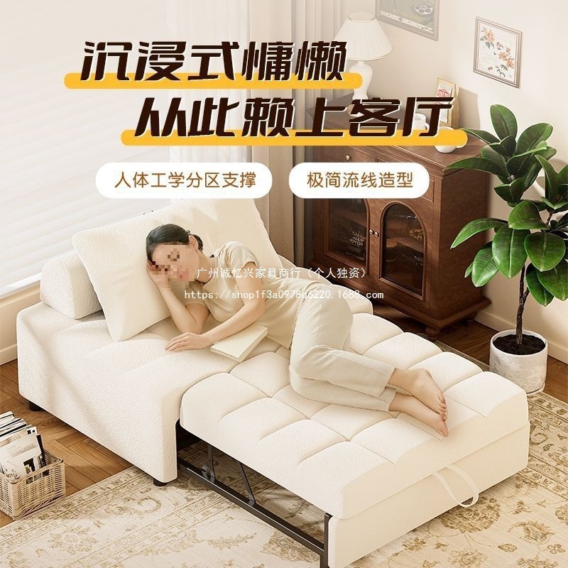 单人沙发床可折叠一体两用2025新款小户型客厅多功能抽拉伸缩沙发|undefined