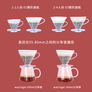 ➢ Japanese V60 Filter Cup Sharing Pot Drip-Type Resin Funnel Hand-Brewed Coffee Pot Household Appliance Filter