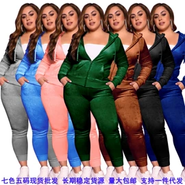 时尚休闲套装;连衣裙;大码连衣裙