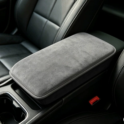 Armrest box Box Heightening Pad, Plush - gray-thick-plush-style