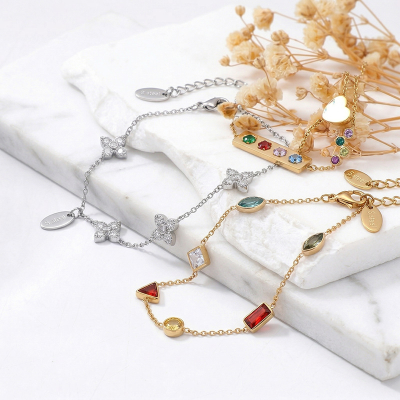 Tina Europa y los Estados Unidos de moda en el viento de diamantes de color amor pulsera de color no desvanecer pulsera de color joyería de lujo ligera sensación de alta calidad