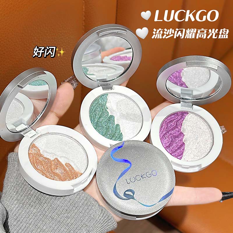 LUCKGO arena flotante brillante disco de alta calidad brillante retorno facial brillante brillante perla delicada sombra de ojos maquillaje transfronterizo