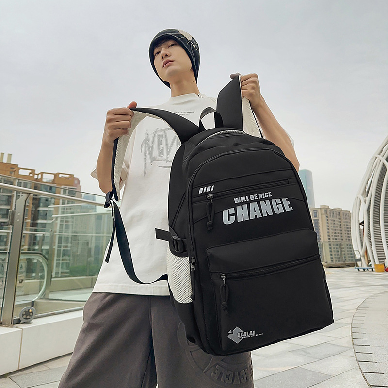 Mochila de estilo Harajuku de gran capacidad para estudiantes hombres 2025 nueva mochila de viaje de la escuela secundaria bolsa de viaje deportiva