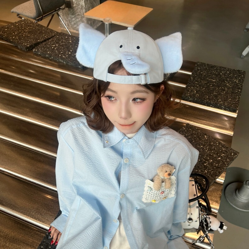 Y2K Kelousi-象両面野球帽、パーソナライズされた女性の大きな頭囲と顔の小さな日焼け止め帽子、女性用サンシェード|undefined