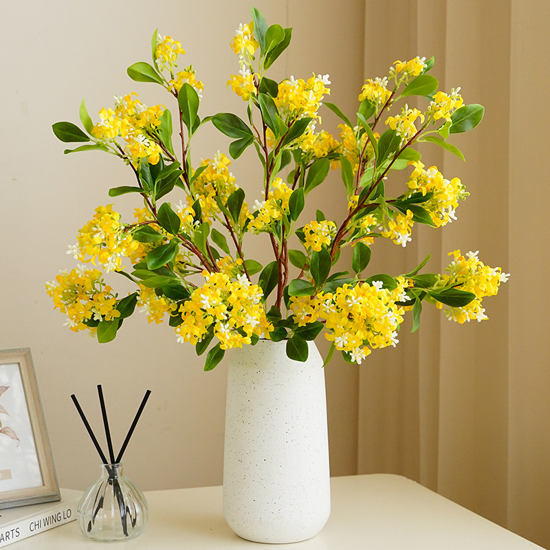仿真桂花绿植假树叶拍摄装饰工程批发瓶插花设计装饰户外拍照道具