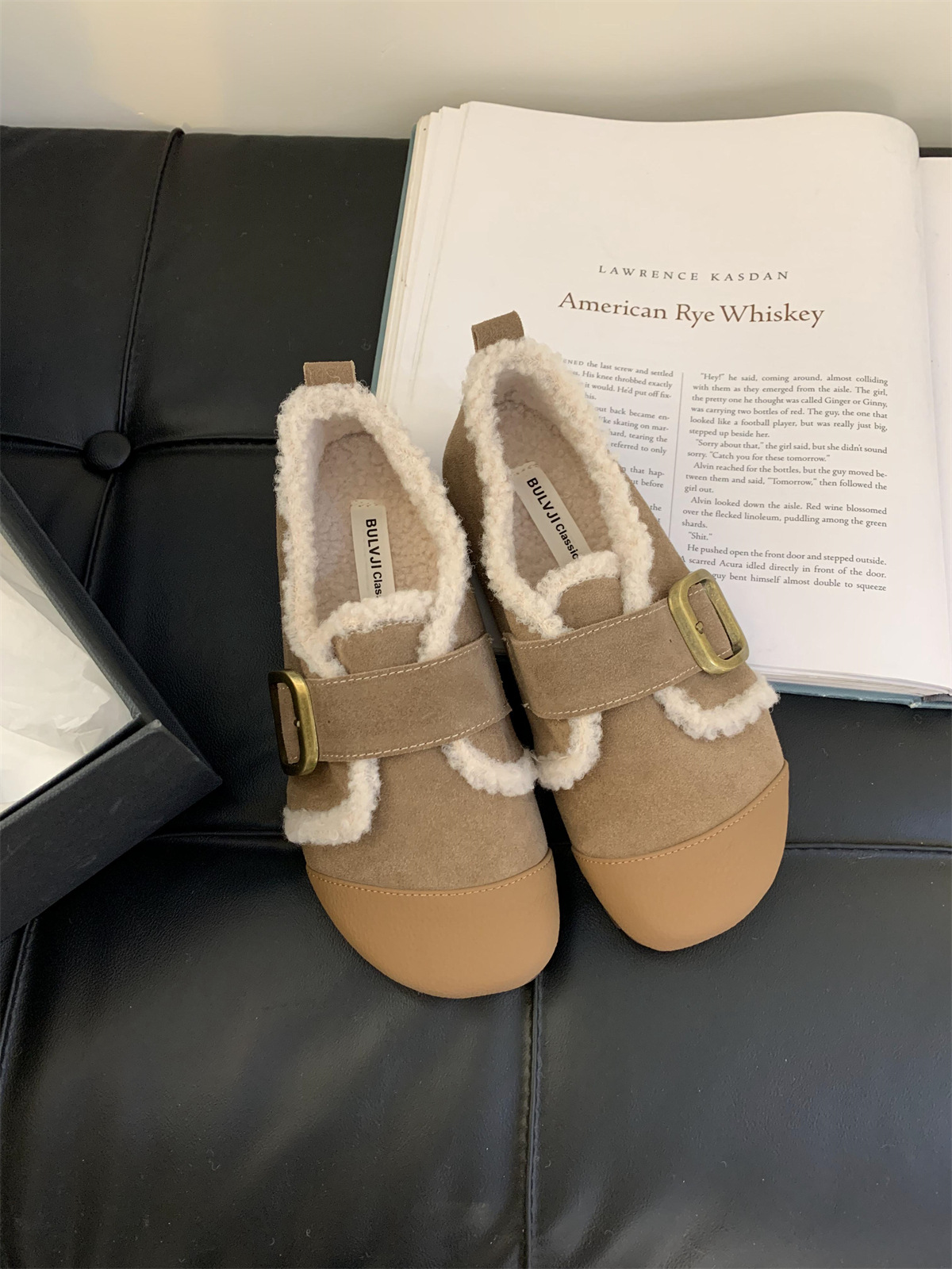 Scarpe basse donna tipo bean shoes foderate in peluche inverno_voghion.com