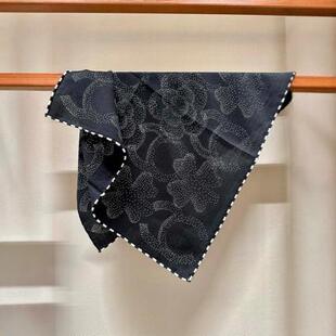 Minimalist Silk Georgette Medium Square Scarf Thin Hepburn Style Polka Dot Scarf 100 Mulberry Silk Sun Protection Scarf Live Broadcast