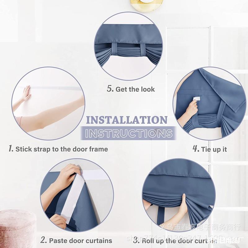 Cross Border Hot Sale Door Curtain for Entrance Door Side Privacy Door and Window Curtain Heat Insulation Covering Patio Door Glass Door