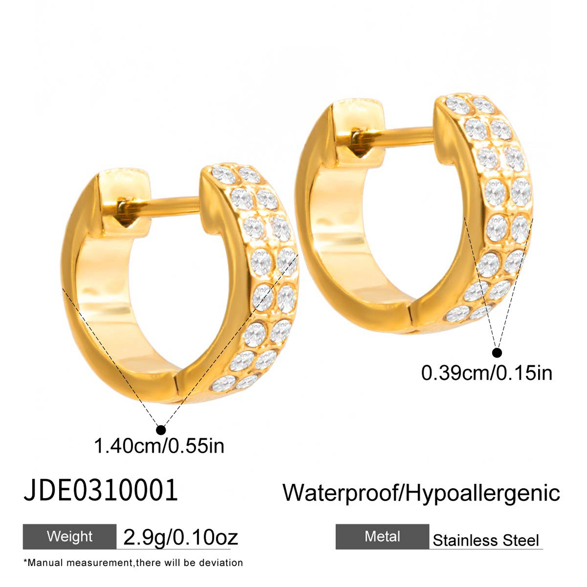 Wanxing acero inoxidable galvanizado 18k oro blanco diamante pendientes de moda clásica comercio exterior transfronterizo pendientes de venta al por mayor