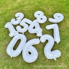 32インチホワイト诞生日デジタルバルーン写真撮影道具ins子供男の子女の子パーティー装饰シーンアレンジ