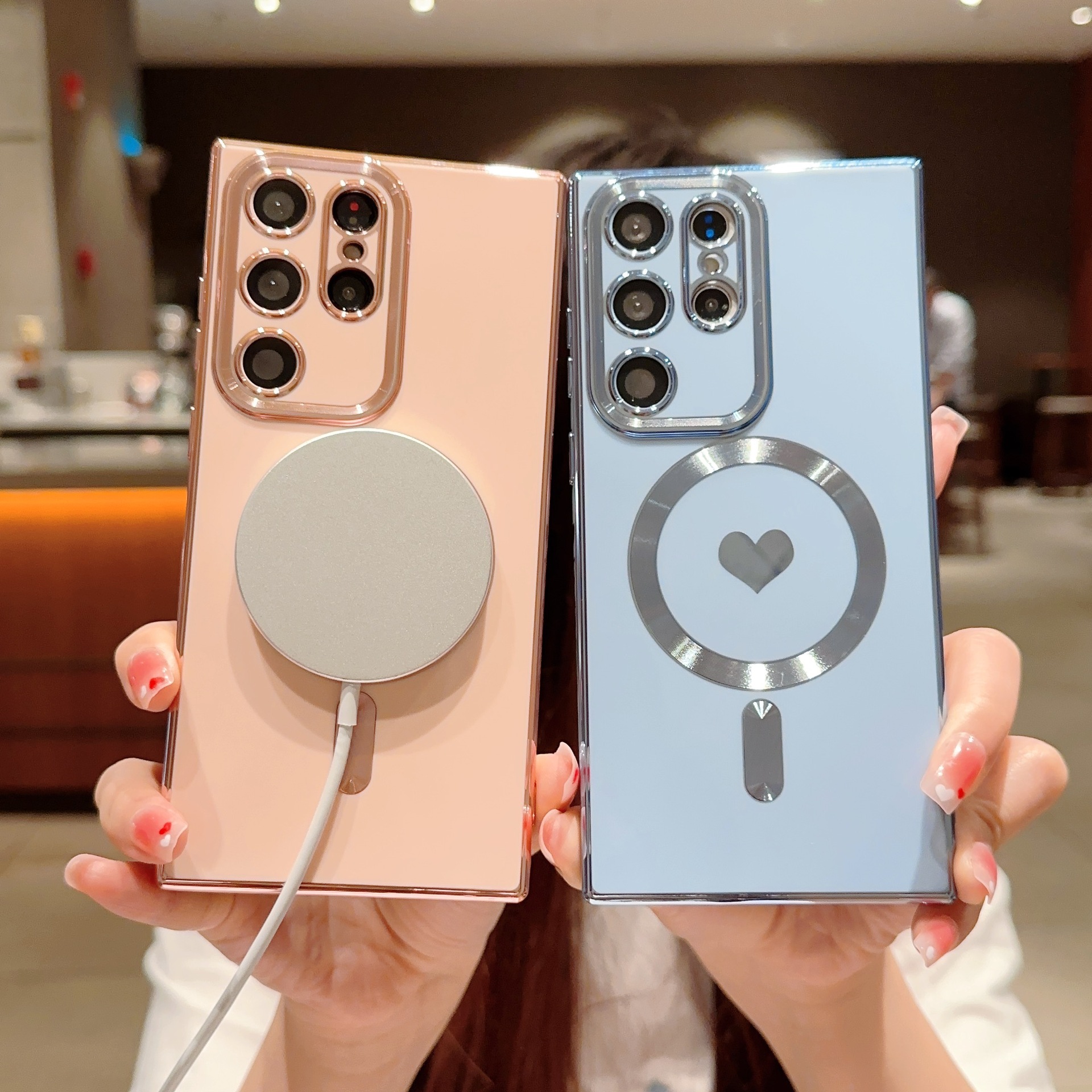 Magnetic Brushed Electroplated Phone Case For Samsung S25u S24u_voghion.com