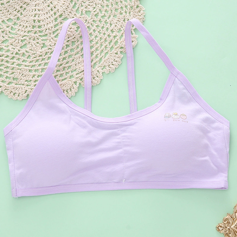 Картонное нижнее белье для учащихся начальной школы, милый съемный тонкий беспроводной бюстгальтер, корейский стиль