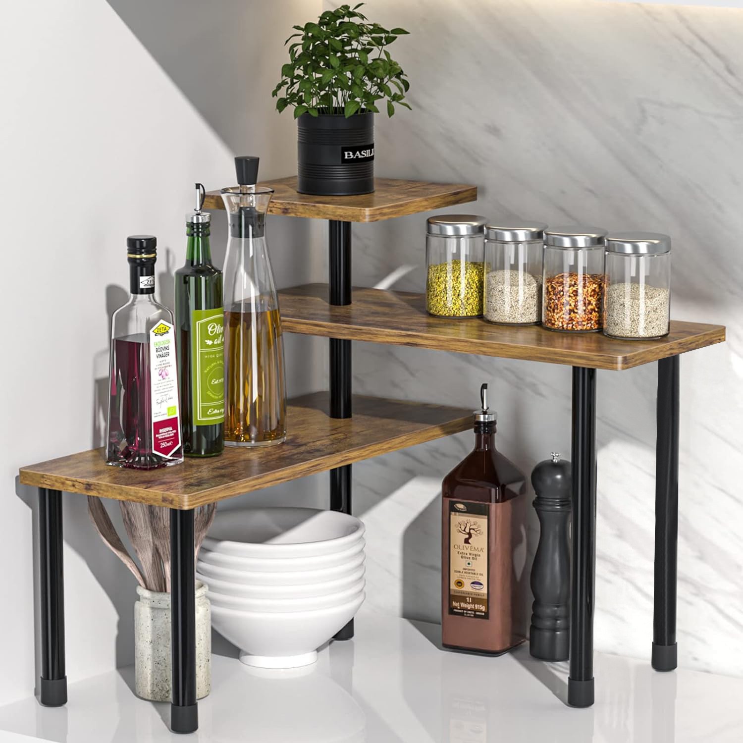 Cross-border Kitchen Countertop Corner Multi-layer Storage Rack Multi-functional Bathroom Wall-side Multi-layer Corner Storage Rack