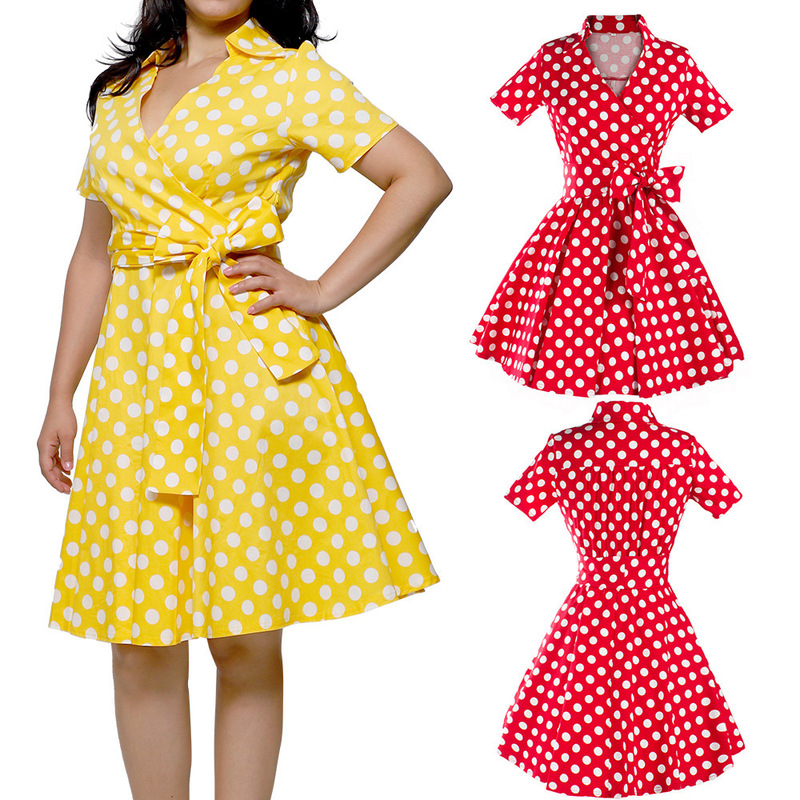 Vintage Swing Dress Amazon Popular Mid-Length Dress Cross-Border Women's 50S Hepburn Style French Polka Dot Dress Vintage Swing Dress Amazon Popular Mid-Length Dress Cross-Border Women's 50S Hepburn Style French Polka Dot Dress