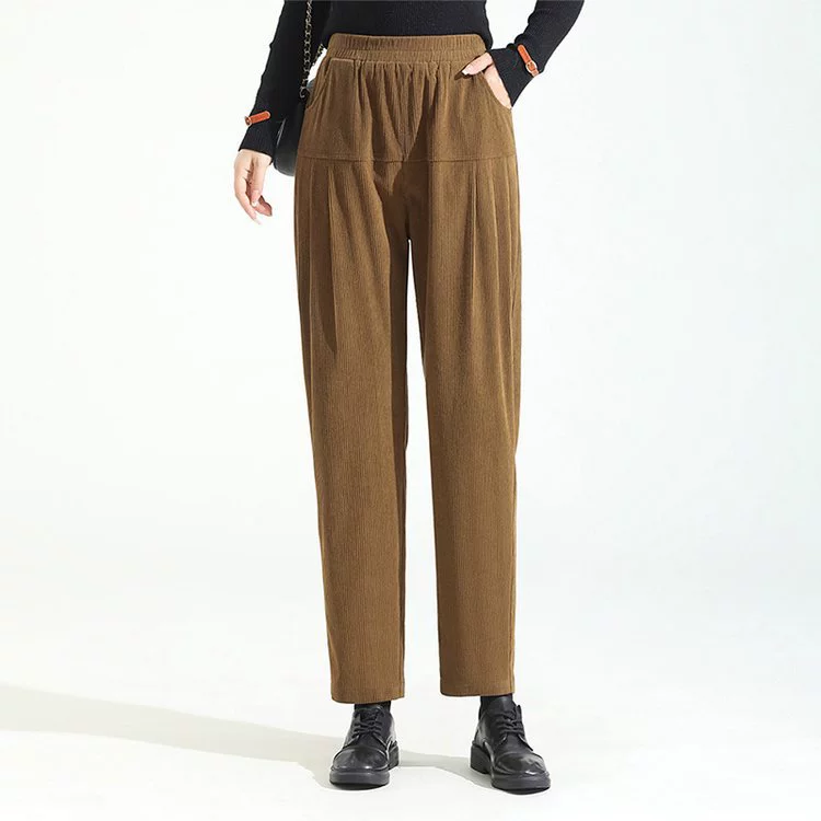 2024 осенний и зимний трехмерный пошив, мягкий, свободный и удобный, тонкий и дикий штаны мамы