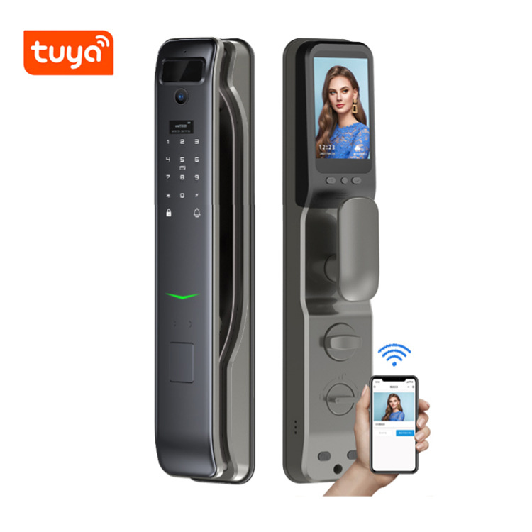 Cerradura inteligente para puerta antirrobo automática - Con huella dactilar, cámara de graffiti, cerradura de contraseña electrónica - Suministro especial para comercio electrónico transfronterizo
