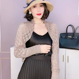 Autumn and Winter Multifunctional Shawl Scarf Summer Air-conditioned Room Knitted Hollow Cardigan Neck Protection Scarf Sleeves Wearing Sling