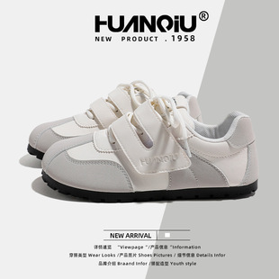 Universal Velcro White Shoes 2025 New Ugly Cute Shoes Flats Moral Training Shoes Casual Sneakers Kmxfx8093