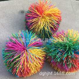 工厂专业生产橡胶丝球橡皮筋毛毛球橡筋沙包球橡皮筋球橡筋毽子球