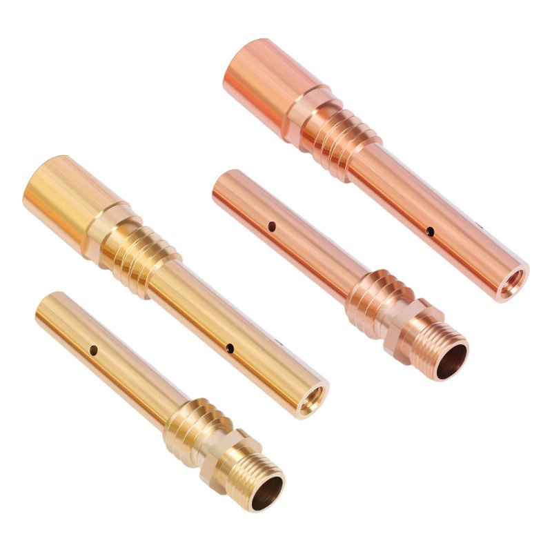 Два экранированных сварочных шатуна Проводящее гнездо сопла 200A 350A 500A Внутренний провод внешний провод газовый экранированный сварочный шатун красная медь латунь