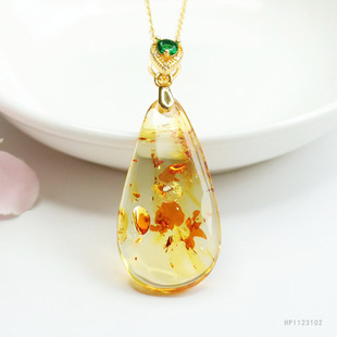 As Yu Hua Pendant Amber Water Drops Beeswax Russian Jewelry Factory Live HP1123102